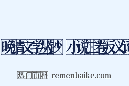晚清文学丛钞·小说二卷反义词是什么意思的图片
